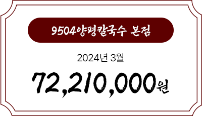 9504양평칼국수 월별 매출 현황
